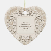 第50結婚記念日のパーソナライズな写真 セラミックオーナメント (裏面)