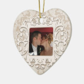 第50結婚記念日のパーソナライズな写真 セラミックオーナメント (左)