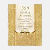 第50結婚記念日のブランケットを個人化して下さい フリースブランケット (正面)
