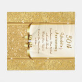 第50結婚記念日のブランケットを個人化して下さい フリースブランケット (正面(横))