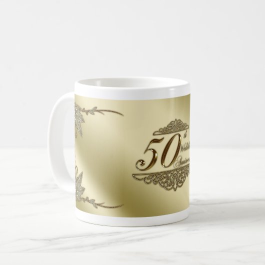 第50結婚記念日のマグ コーヒーマグカップ (正面左)