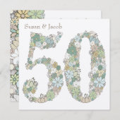 第50結婚記念日の名前入りな招待状 招待状 (正面/裏面)