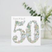 第50結婚記念日の名前入りな招待状 招待状 (スタンド正面)