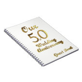 第50結婚記念日の来客名簿の金ゴールドの白 ノートブック (右側)