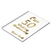 第50結婚記念日の来客名簿の金ゴールドの白 ノートブック (左側)