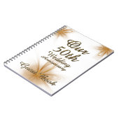 第50結婚記念日の来客名簿の金ゴールドの花柄 ノートブック (左側)