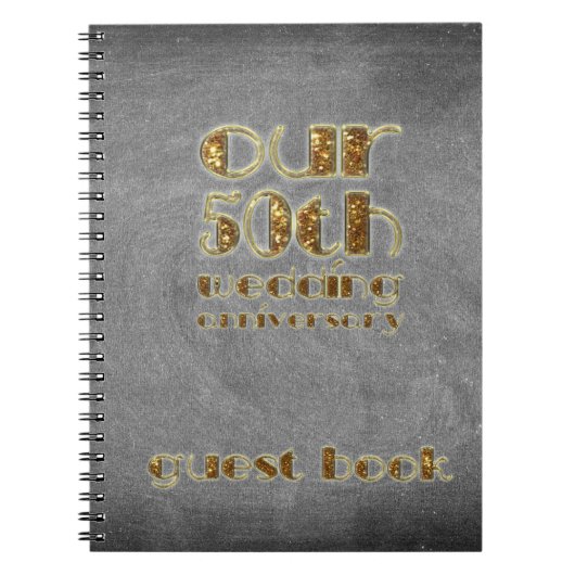 第50結婚記念日の来客名簿の黒板 ノートブック (正面)