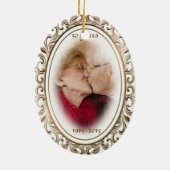 第50結婚記念日金フレームのカスタムの写真 セラミックオーナメント (裏面)