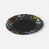 第50落書きのスタイルのハッピーバースデー ペーパープレート (アングル)