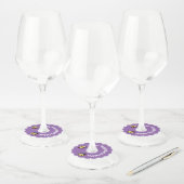 第50蝋燭チョコレートアイシングが付いているお誕生日ケーキ ワイングラスタグ (セット)