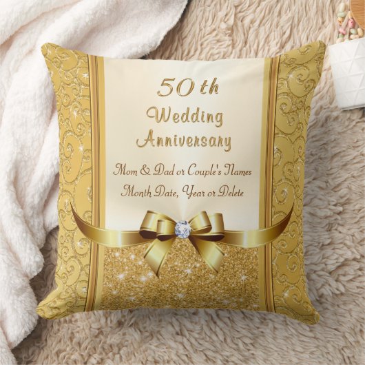 第50親のための結婚記念日のギフトのアイディア クッション (ブランケット)