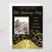 第50記念パーティーの保存写真が付いている日付 セーブザデート (正面/裏面)