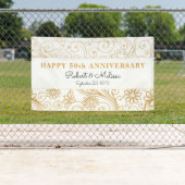 第50記念パーティーの金ゴールドの渦巻パターン旗 横断幕 (インサイチュ)