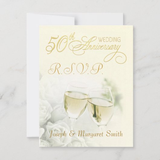 第50記念パーティー- RSVPの応答カード 出欠カード (正面)