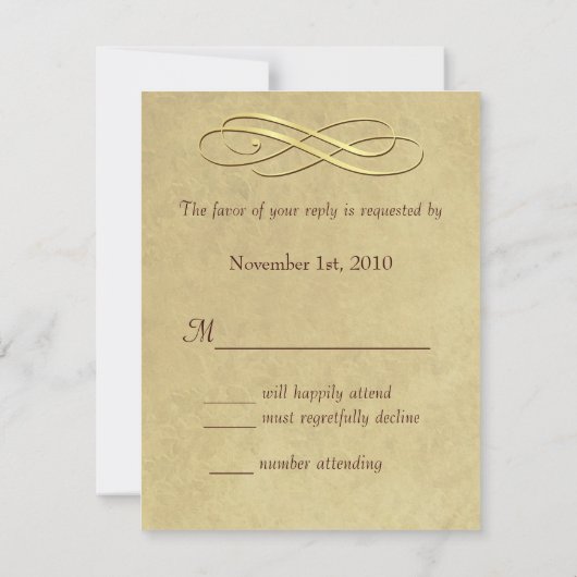 第50記念パーティー- RSVPの応答カード 出欠カード (裏面)