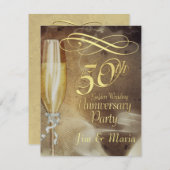 第50記念パーティー- RSVPの応答カード 出欠カード (正面/裏面)