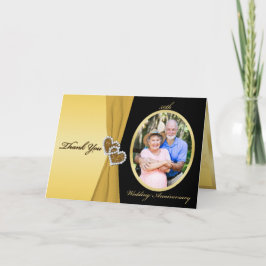 第50記念日によって結合されるハートのサンキューカード サンキューカード