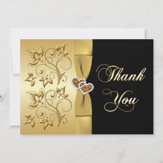 第50記念日によって結合されるハート2のサンキューカード サンキューカード (正面)