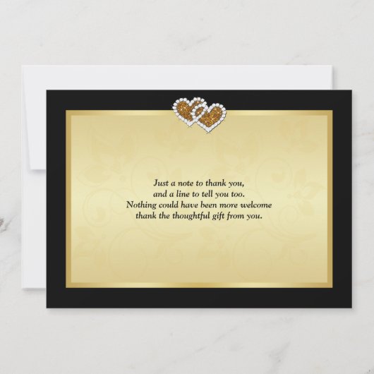 第50記念日によって結合されるハート2のサンキューカード サンキューカード (裏面)