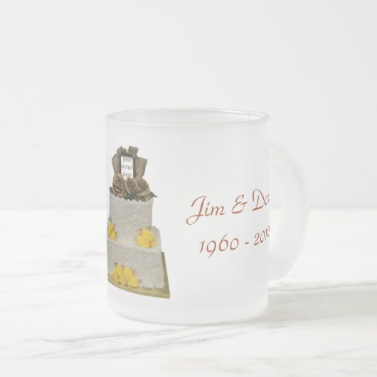 第50記念日のゆとりによって曇らされるマグはカスタマイズ フロストグラスマグカップ (正面右)