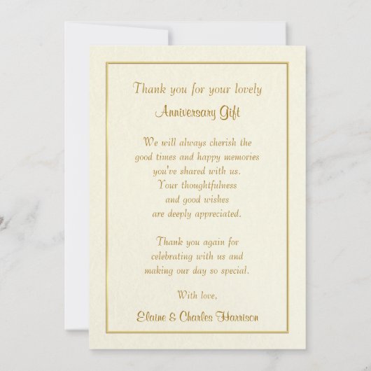 第50記念日のギフト-平らな写真カードありがとう サンキューカード (裏面)