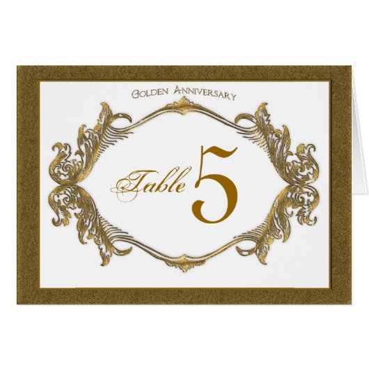 第50記念日のテーブル数カード (正面横)