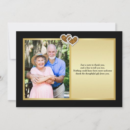 第50記念日のハート2の写真のサンキューカード サンキューカード (裏面)