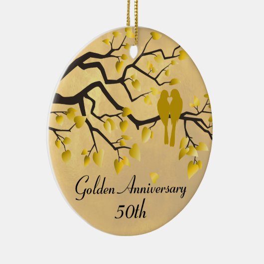 第50記念日のパーソナライズなお祝い セラミックオーナメント (右)