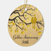 第50記念日のパーソナライズなお祝い セラミックオーナメント (左)