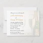 第50記念日のパーティの招待状のシャンペンの金ゴールド 招待状 (裏面)