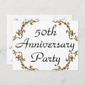 第50記念日のパーティの招待状の郵便はがき インビテーションポストカード (正面/裏面)