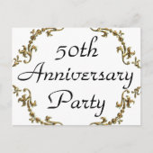 第50記念日のパーティの招待状の郵便はがき インビテーションポストカード (正面)