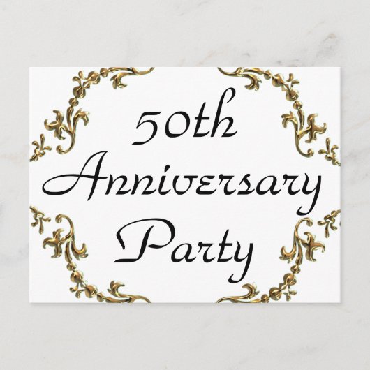 第50記念日のパーティの招待状の郵便はがき インビテーションポストカード (正面)