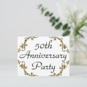 第50記念日のパーティの招待状の郵便はがき インビテーションポストカード (スタンド正面)