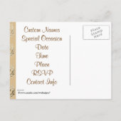 第50記念日のヴィンテージの招待状の郵便はがき インビテーションポストカード (裏面)