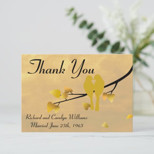 第50記念日の仲の良い恋人同士は感謝していしています サンキューカード (スタンド正面)