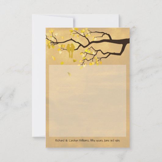 第50記念日の仲の良い恋人同士は感謝していしています サンキューカード (裏面)