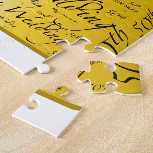 第50記念日の単語の芸術のグラフィック ジグソーパズル (側面)