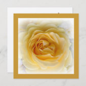 第50記念日の招待状-柔らかい金ゴールドは上がりました 招待状 (正面/裏面)