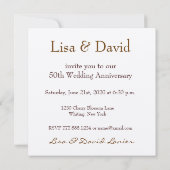 第50記念日の招待状-柔らかい金ゴールドは上がりました 招待状 (裏面)