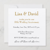 第50記念日の招待状-金ゴールドのバラ 招待状 (裏面)