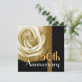 第50記念日の招待状-金ゴールドは上がりました 招待状 (スタンド正面)