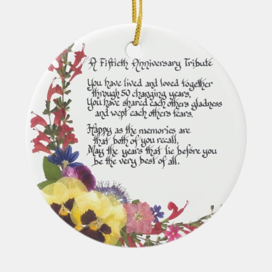 第50記念日の捧げ物 セラミックオーナメント (正面)