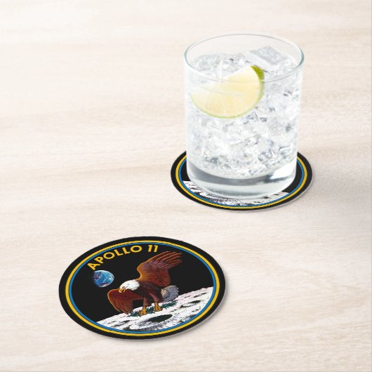 第50記念日の月面着陸、アポロ11記章: ラウンドペーパーコースター (インサイチュ)