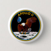 第50記念日の月面着陸、アポロ11記章: 缶バッジ (正面)