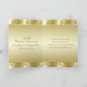 第50記念日の金ゴールドのグリッターのサンキューカード サンキューカード (内部)