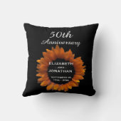 第50記念日の金ゴールドのヒマワリA01L クッション (裏面)