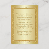 第50記念日の金ゴールドの花のエンクロージャカード エンクロージャーカード (裏面)