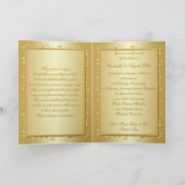 第50記念日の金ゴールドの花の写真の招待状カード 招待状 (内部)