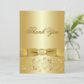 第50記念日の金ゴールドの花柄のサンキューカード サンキューカード (スタンド正面)
